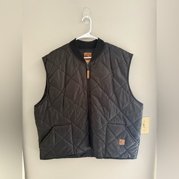 Berne Apparel Black Quilted Puffer Vest Mens SZ 2XLR Full Zip Pockets Outerwear - Picture 1 of 9